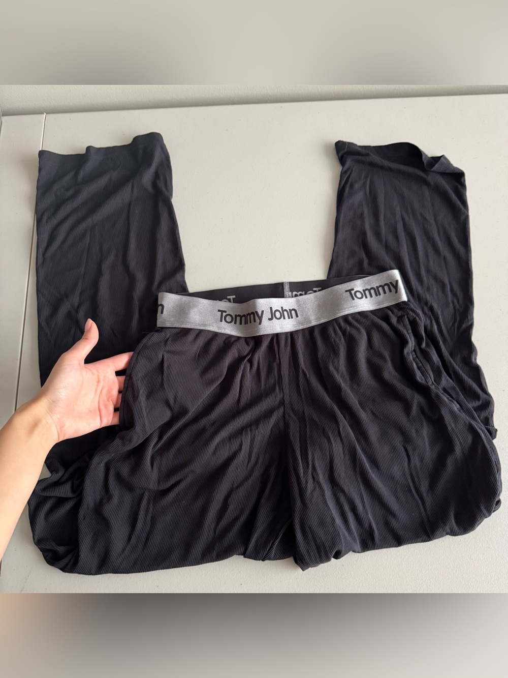 Tommy John lounge pants small black ribbed